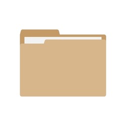 Office folder icon. File folder with documents. Folder for reports and archive cases. Vector illustration.