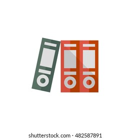 Office folder icon in flat color style. File document arrange rack stacked