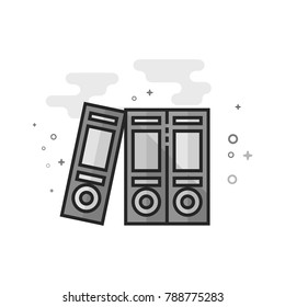 Office folder icon in flat outlined grayscale style. Vector illustration.