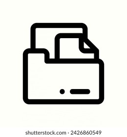 oficina, icono de carpeta, icono aislado en fondo claro, perfecto para sitio web, blog, logotipo, diseño gráfico, redes sociales, interfaz de usuario, aplicación móvil