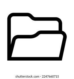 Office folder icon line isolated on white background. Black flat thin icon on modern outline style. Linear symbol and editable stroke. Simple and pixel perfect stroke vector illustration
