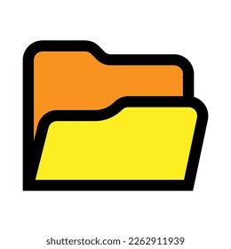Office folder icon line isolated on white background. Black flat thin icon on modern outline style. Linear symbol and editable stroke. Simple and pixel perfect stroke vector illustration