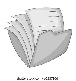 Office folder icon in monochrome style isolated on white background vector illustration
