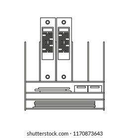 Office folder line icon isolated on white background. Outline thin business office job vector.