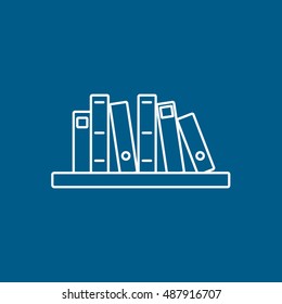 Office Folder Line Icon On Blue Background
