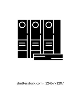 Office folders black icon, vector sign on isolated background. Office folders concept symbol, illustration 