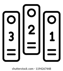 Office folders or office files arranged with numbering 