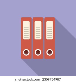Icono de las carpetas de Office vector plano. Documento de negocios. Engranaje de informe