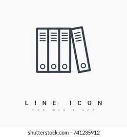 office folders icon line vector icon