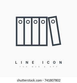 office folders icon line vector icon
