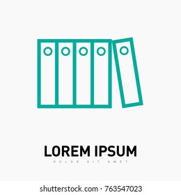 office folders icon line vector icon