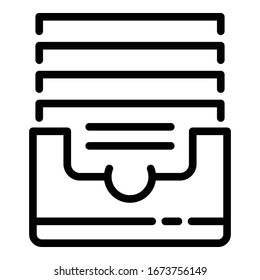 Office folders icon. Outline office folders vector icon for web design isolated on white background
