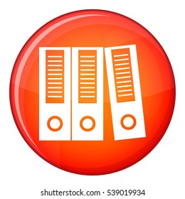 Office folders icon in red circle isolated on white background vector illustration