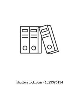 Office Folders Icon. Office Folders Related Vector Line Icon. Isolated on White Background. Editable Stroke.