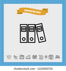 Office folders icon vector