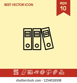 Office folders icon vector