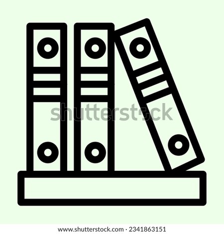 Office folders line icon. Row of binders outline style pictogram on white background. Three business binder with archiving files mobile concept web design. Vector graphics.