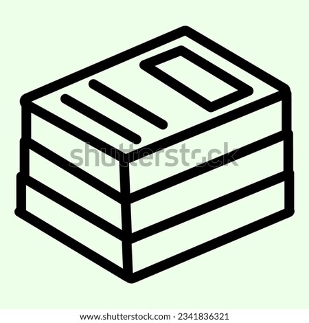 Office folders line icon. Stack of binders outline style pictogram on white background. School or business binder with archiving files mobile concept web design. Vector graphics.