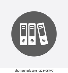 Office folders with papers and documents. Archives folder icon. 