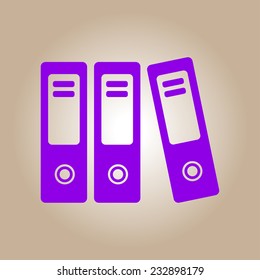 Office folders with papers and documents. Archives folder icon. 