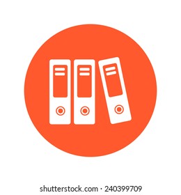 Office folders with papers and documents. Archives folder icon. 