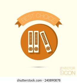 office folders with papers and documents, Archives folder icon