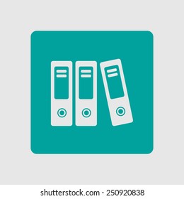 Office folders with papers and documents. Archives folder icon. 