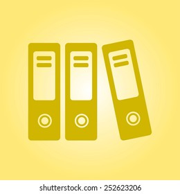 Office folders with papers and documents. Archives folder icon. 
