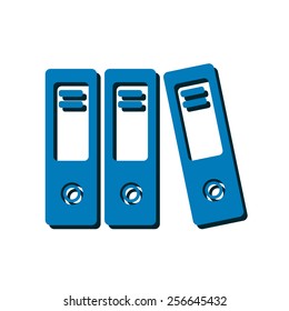 Office folders with papers and documents. Archives folder icon. 