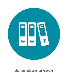 Office folders with papers and documents. Archives folder icon. 