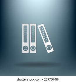 office folders with papers and documents, Archives folder icon