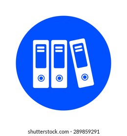 Office folders with papers and documents. Archives folder icon. 