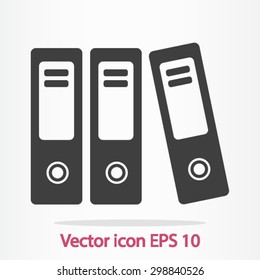 Office folders with papers and documents. Archives folder icon. 