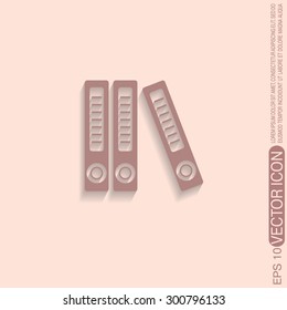 office folders with papers and documents, Archives folder icon