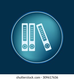 office folders with papers and documents, Archives folder icon