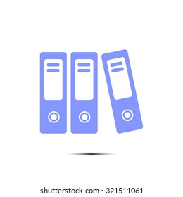 Office folders with papers and documents. Archives folder icon. 