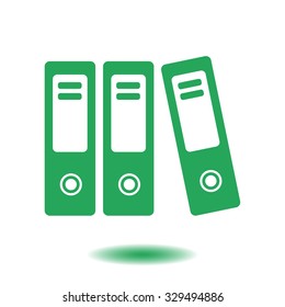 Office folders with papers and documents. Archives folder icon. 