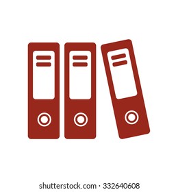 Office folders with papers and documents. Archives folder icon. 