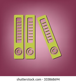 office folders with papers and documents, Archives folder icon