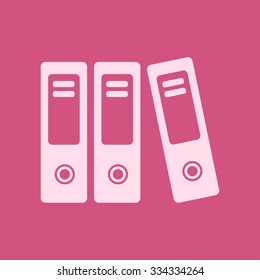 Office folders with papers and documents. Archives folder icon. 