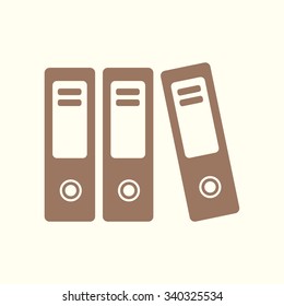Office folders with papers and documents. Archives folder icon. 