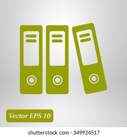 Office folders with papers and documents. Archives folder icon. 