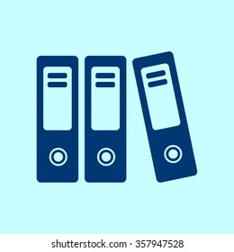 Office folders with papers and documents. Archives folder icon. 