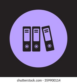 Office folders with papers and documents. Archives folder icon. 