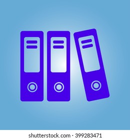 Office folders with papers and documents. Archives folder icon. 