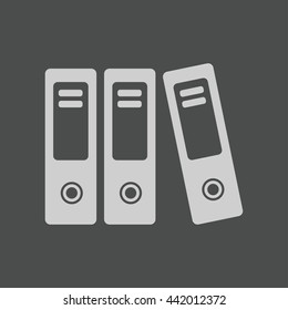 Office folders with papers and documents. Archives folder icon. 
