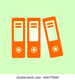 Office folders with papers and documents. Archives folder icon. 