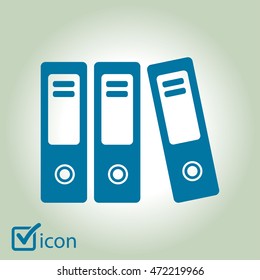 Office folders with papers and documents. Archives folder icon. 