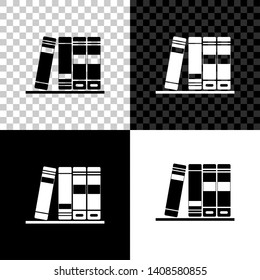 Office folders with papers and documents icon isolated on black, white and transparent background. Archives folder sign. Vector Illustration