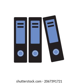 Office folders with papers and documents sign